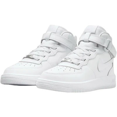 Afbeelding van Nike Sportswear Force 1 MID Easyon Unisex Sneakers hoog voor kinderen, Maat: 29.5, White Leer en imitatieleer