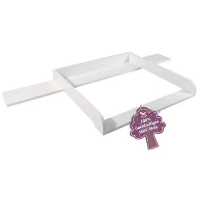 Afbeelding van Puckdaddy Levi aankleedopzetstuk 160x80x10 cm MDF in wit hoogwaardig compatibel met Hemnes commoden incl. montagemateriaal voor wandbevestiging Houtdikte: 2