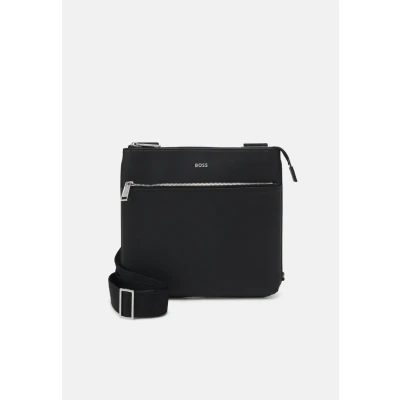 Afbeelding van HUGO BOSS heren Zair crossbodytas van leer met structuur en logo
