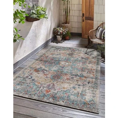 Afbeelding van Buitentapijt voor balkon terras of tuin Donker gekleurd 120x170 Rechthoekig robuust outdoor Vloerkleed weerbestendig en UV bestendi Binnen Buiten The Carpet Palma