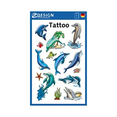 Afbeelding van Tijdelijke tatoeages voor kinderen. dolfijnen 13 Designs