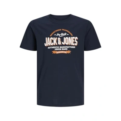 Afbeelding van Jack &amp; Jones Junior Jjelogo TEE SS Oneck 2 COL NOOS Tshirt print voor kinderen, Maat: 98, Red ochre