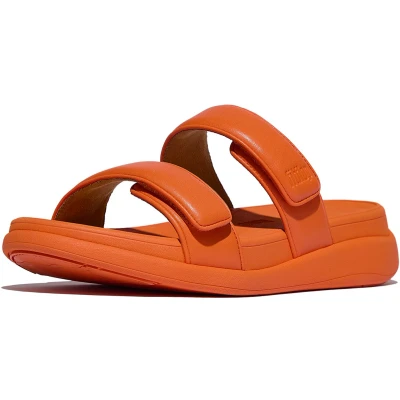 Afbeelding van FitFlop F Mode Go Adjustable Flatform Two Bar Slides ORANJE Maat 39
