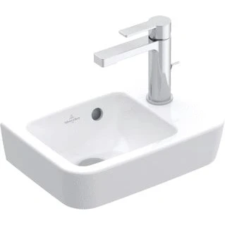 Afbeelding van Villeroy &amp; Boch O.Novo Compact fontein hoekig wasbak links wit