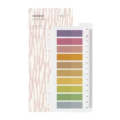 Afbeelding van 200 stuks zelfklevende notitieblaadjes, grijze stijlen, pagemarkers, zelfklevend, pastel, beschrijfbare plakstrips, plakbriefjes met liniaal voor bladwijzers, (E pastelponies)