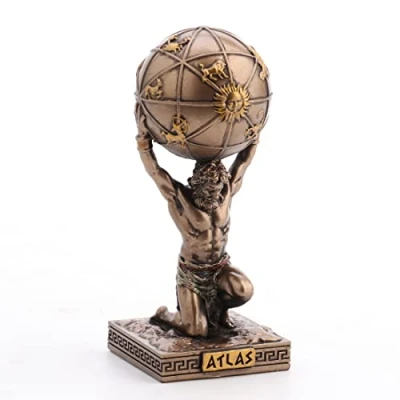 Afbeelding van Veronese Design Atlas Griekse Titan Drager van de Hemel Hars Handgeschilderde Miniatuur Beeldje