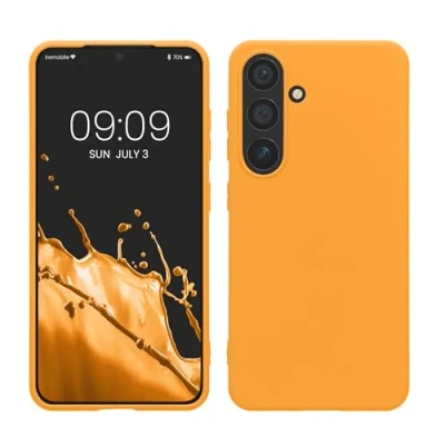 Afbeelding van kwmobile telefoonhoesje compatibel met Samsung Galaxy S24 hoesje Zachte case voor smartphone Back cover in fruitig oranje