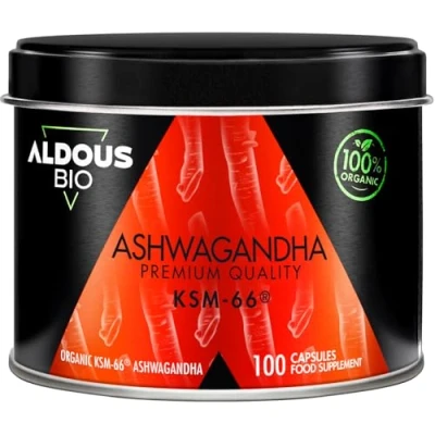 Afbeelding van Echte Biologische Ashwagandha KSM 66 ® 600mg 100 Capsules Dagen Geen additieven Withania Somnifera 30mg Withanolides Veganistisch Plasticvrij Bio certificering Geproduceerd in EU
