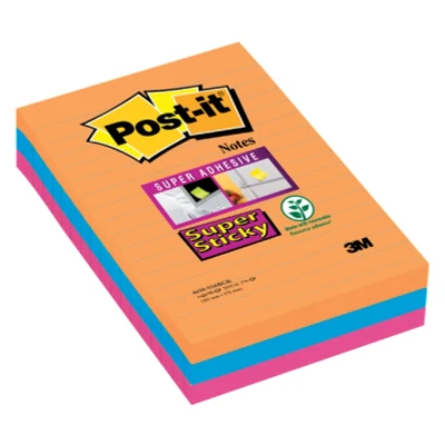 Afbeelding van Memoblok 3M Post it 4690 Super Sticky 101x152mm lijn Bangkok