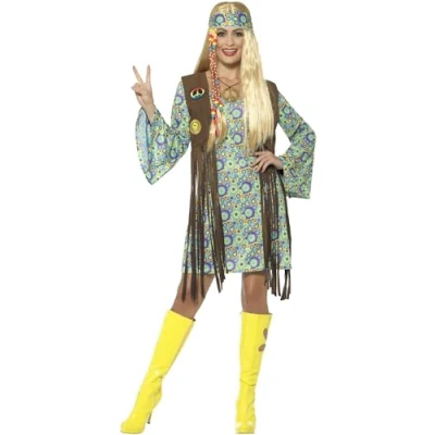 Afbeelding van SMIFFY&#039;S Jaren 60 flower power retro kostuum voor vrouwen L