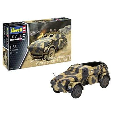 Afbeelding van 1:35 Revell 03335 German Armoured Command Car Sd. Kfz. 247 Ausf. B Plastic Modelbouwpakket