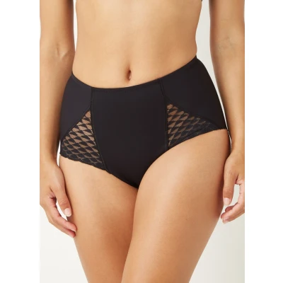 Afbeelding van Simone Pérèle dames High waisted naadloze slip met kant in de kleur Zwart, maat: 38