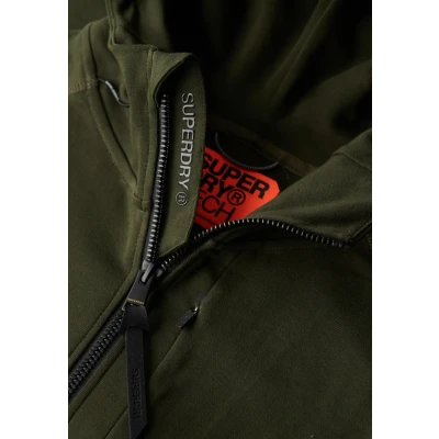 Afbeelding van Superdry Mannen Tech Hoodie met Logo, Rits en Losse Pasvorm Groen Grootte: Xxxl