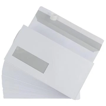 Afbeelding van Gallery Enveloppen Ft 110 X 220 Mm, Venster Links, Stripsluiting, Doos Van 500 Stuks