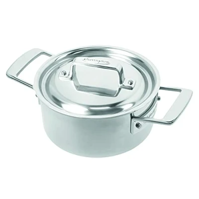 Afbeelding van Demeyere kookpot Essential 5 pot uit roestvrij staal met deksel, geschikt voor alle warmtebronnen incl inductie, energiezuinig snelle warmtegeleiding, 30 jaar garantie Ø 18 cm