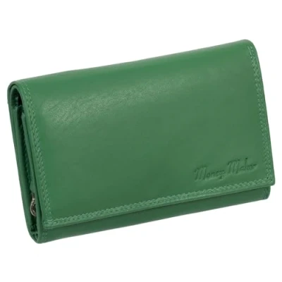 Afbeelding van Ledershop24 dames lederen portemonnee lang verschillende kleuren cadeauset + exclusieve sleutelhanger, groen, Eén maat