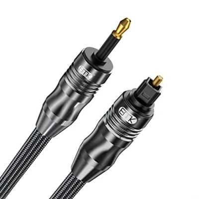 Afbeelding van EMK Digital Sound Toslink naar Mini kabel 3.5 SPDIF Optische [geen 3,5 mm Aux] audiokabel (Rechte Zwart, 2M)