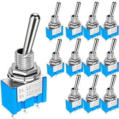 Afbeelding van Gebildet 12pcs 6A/125V 3A/250V AAN/UIT/AAN 3 Terminals Position SPDT Tuimelschakelaar Single Joint MTS 103