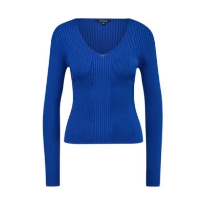 Afbeelding van comma fijngebreide trui blauw
