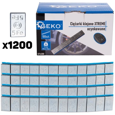 Afbeelding van GEKO Zelfklevende wielgewichten gegalvaniseerd 12x5g 6 kg 1200 stuks