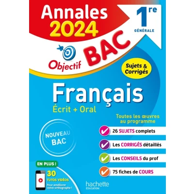 Afbeelding van Annales Objectif BAC 2024 Français 1res: Sujets &amp; corrigés