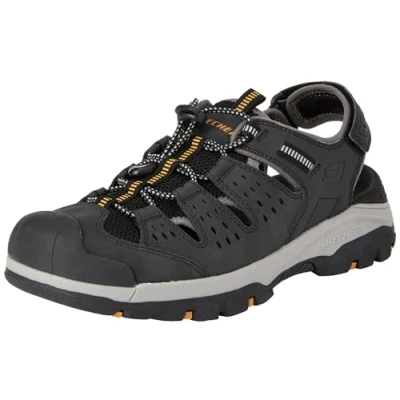 Afbeelding van Skechers Heren TRESMEN Menard sandalen, Zwart synthetisch/mesh, 12 UK, synthetisch gaas, 47.5 EU