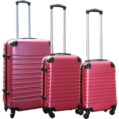 Afbeelding van Travelerz kofferset 3 delig met wielen en cijferslot handbagage koffers ABS roze