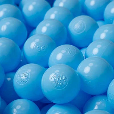 Afbeelding van KiddyMoon Plastic Ballen Voor Kinderen Ø 6Cm Kleurig Gecertificeerd, Babyblue, 500 Ballen/6Cm