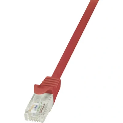 Afbeelding van LogiLink CP1014U RJ45 Netwerkkabel, patchkabel CAT 5e U/UTP 0.25 m Rood Snagless 1 stuk(s)