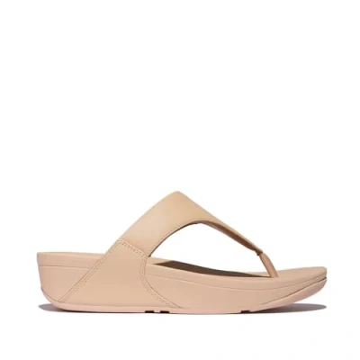 Afbeelding van FitFlop Lulu Leather Toepost Vrouwen Beigey Beige