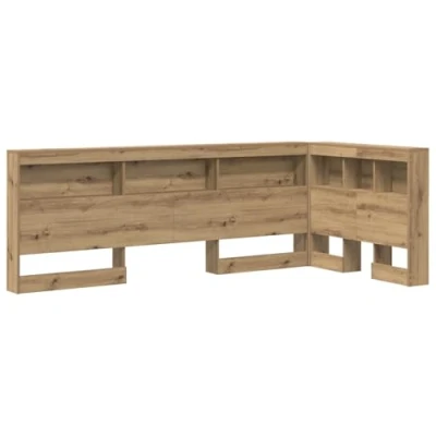 Afbeelding van vidaXL Opberghoofdbord artisanaal eikenkleurig 90 cm Hout composiet