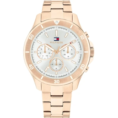 Afbeelding van Tommy Hilfiger TH1782639 Aspen Dames Horloge Mineraalglas Staal Rosé goudkleurig 38 mm breed Quartz Vouw/Vlindersluiting 3 ATM (spatwater)