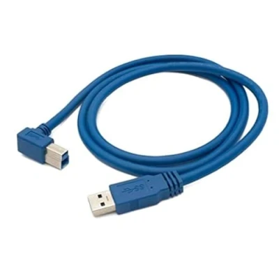 Afbeelding van SYSTEM S USB 3.0 kabel 1,8 m type B stekker naar A hoek in blauw