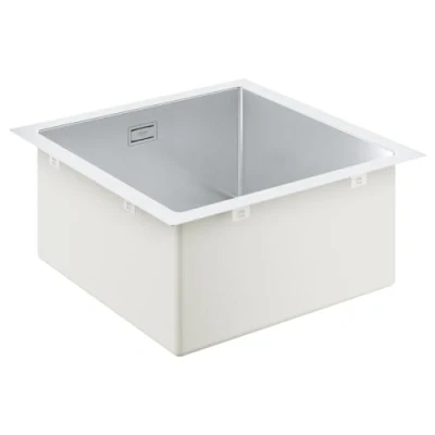 Afbeelding van Grohe vierkante enkele spoelbak bladmontage op onderbouw afvoerplug vuilafstotend rvs 304 hxbxd 200x464x464mm 31578sd1