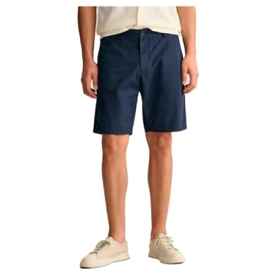 Afbeelding van Gant heren Straight fit korte chino met steekzakken in de kleur Donkerblauw, maat: W31
