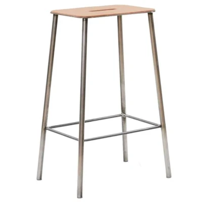 Afbeelding van Frama Adam barkruk H65 naturel leerstaal