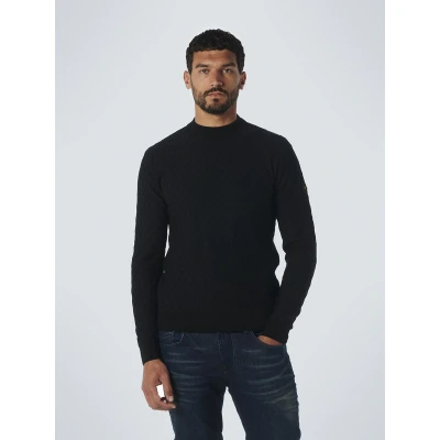 Afbeelding van No Excess Trui Jacquard Gebreid Navy maat 3XL Heren met Regular fit Pasvorm Viscose Suitable Herenkleding