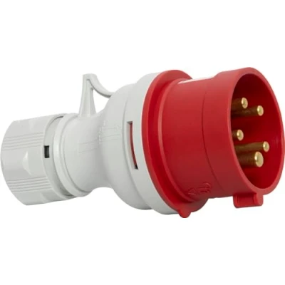 Afbeelding van Brennenstuhl CEE stekker, 5 polig voor buiten, industrieel stopcontact 400 V/16 A, schroefbare aansluiting, gebruik op bouwplaatsen, camping, commerciële toepassingen, IP44, 16 A