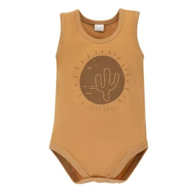 Afbeelding van Pinokio Bodysuit mouwloos Free Soul, 100% katoen, unisex 50 68 (62), Geel Desert, 62 cm