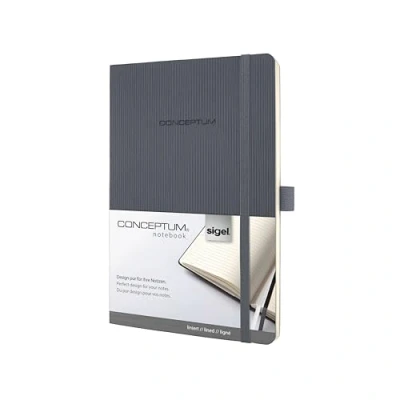 Afbeelding van Notitieboek Sigel Conceptum Pure softcover A5 donkergrijs gelinieerd