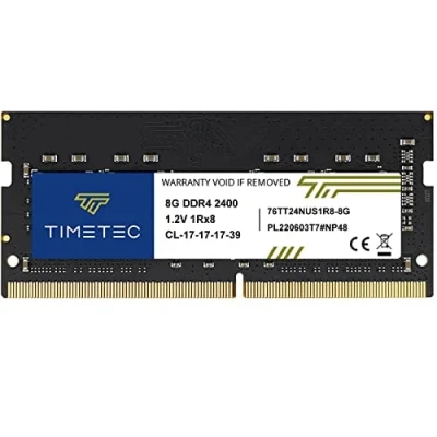 Afbeelding van Timetec 8GB DDR4 2400MHz (DDR4 2400) PC4 19200 (PC4 2400T) Niet ECC gebufferd 1.2V CL17 1Rx8 Enkele rang 260 Pin SODIMM Laptop Notebook PC Computer Geheugen RAM Module Upgrade (8GB)