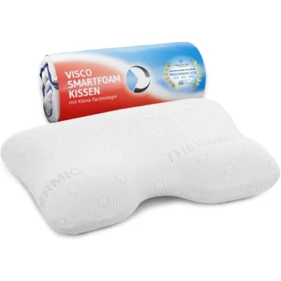 Afbeelding van Zijslaapkussen GIANFAR Orthopedisch en gecertificeerd ergonomisch neksteunkussen Geheugenschuimkussen met warmteregulerende overtrek Zijslaapkussen/Visco hoofdkussen 55x40x12/10cm