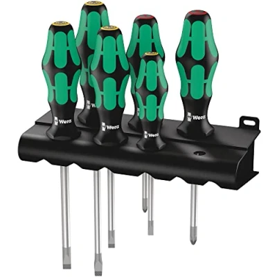 Afbeelding van Wera 334/6 Rack schroevendraaierset Kraftform Plus Lasertip + rek, 6 delig, 05105650001
