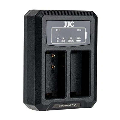 Afbeelding van JJC USB dubbele oplader acculader voor Panasonic FZ300 FZ200 FZ1000 GH2 G5 G6 G7 G85, Leica Q V Lux Lux4 Lux5, Sigma dp0 dp1 dp2 Quattro DMW BLC12 BP 51 DC12 accu