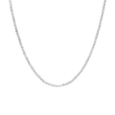 Afbeelding van Lucardi Dames Stalen Ketting met schakel gedraaid Staal Zilverkleurig 45 cm