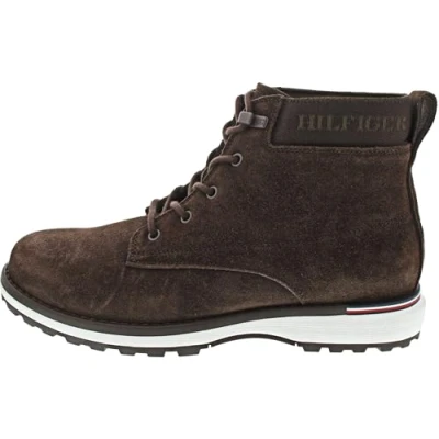 Afbeelding van Tommy Hilfiger Heren Corporate Outdoor Suede Boot (FM0FM05147), Bruin (Cocoa), 11 UK, Bruine Cacao, 46 EU