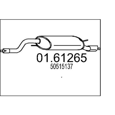 Afbeelding van MTS 01.61265 Einddemper 1180mm ALFA ROMEO: MiTo (955) 1.4 2008 2013