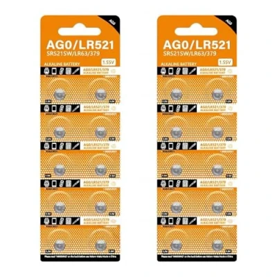 Afbeelding van Pack Van 10/20/30/40Pcs AG0/LR521 Knop Cel Batterijen SR521W SR521SW LR63 379A 379 Muntcellen Voor Horloges Afstandsbediening Speelgoed Alkaline