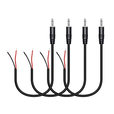 Afbeelding van RIIEYOCA 3,5 mm stekker naar blanco draad stereo audiokabel, 1/8&quot; TS 2 polige mono open voor audio apparaten geïnstalleerd of gerepareerd (4 stuks)