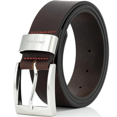 Afbeelding van Pierre Cardin lederen riem heren 40 mm breed, volledig zwart/bruin, bruin, 115